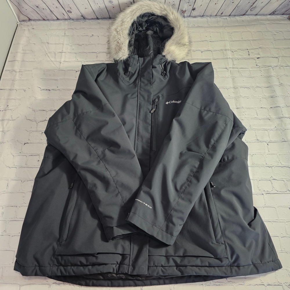 Columbia Women's 3X Ava Alpine II Insulated‎ Black Jacket Faux Fur Omni-Heat